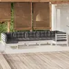 Image de Salon de jardin 7 pcs avec coussins blanc bois de pin vidaXL