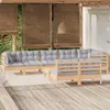 Image de vidaXL Salon de jardin 9 pcs - Gris bois de pin massif