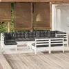 Image de vidaXL Salon de jardin avec coussins Bois de pin Blanc
