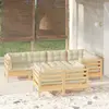 Image de vidaXL Salon de Jardin 7 Pièces avec Coussins Créme