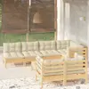 Image de vidaXL Salon de jardin 8 pcs - Bois de pin massif