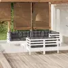Image de vidaXL Salon de jardin 8 pcs avec coussins blanc bois de pin massif
