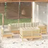 Image de vidaXL 8 pcs Bois pin massif Crème