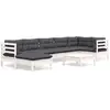 Image de vidaXL Salon de jardin 8 pcs - Bois de pin blanc avec coussins
