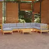 Image de vidaXL Salon de jardin 9 pièces - Gris