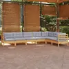 Image de VidaXL Salon de jardin 7 pcs Gris