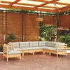 Image de VIDAXL Salon de jardin 7 pcs - Crème