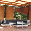 Image de vidaXL Salon de jardin 10 pcs bois de pin massif - Blanc