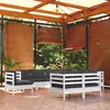 Image de VidaXL Salon de jardin 9 pcs - Coussins blanc - Bois de pin massif