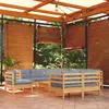 Image de vidaXL Salon de jardin 10 pcs - Gris