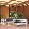 Image de vidaXL Salon de jardin 10 pcs blanc