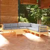Image de vidaXL Salon de jardin 8 pcs Gris