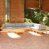 Image de vidaXL Salon de jardin 9 pcs avec coussins - Bois de pin massif - Gris