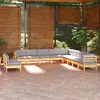 Image de vidaXL Salon de Jardin - 11 Pièces Bois de Pin Massif