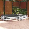 Image de vidaXL Salon de jardin 13 pcs pin blanc