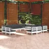 Image de vidaXL Salon de jardin 13 pcs - Bois de pin massif - Blanc