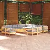 Image de vidaXL Salon de jardin 14 pcs bois de pin gris