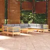 Image de VidaXL Salon de jardin 11 pcs gris pin bois