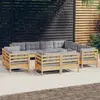 Image de Salon de jardin 11 pcs avec coussins - Gris