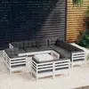 Image de vidaXL Salon de jardin 12 pcs - Blanc Bois de Pin