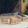 Image de vidaXL Salon de jardin 13 pcs avec coussins bois de pin