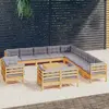 Image de vidaXL Salon de jardin 14 pcs Bois de pin Gris