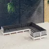 Image de vidaXL Salon de jardin 9 pcs avec coussins blanc - Bois de pin