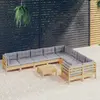 Image de vidaXL Salon de jardin 10 pcs avec coussins gris - Bois de pin