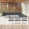 Image de vidaXL Salon de jardin 12 pcs Bois Blanc