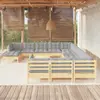 Image de VidaXL Salon de jardin 13 pcs bois pin gris
