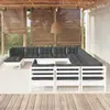 Image de vidaXL Salon de jardin 13 pcs - Blanc Bois de pin