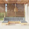 Image de vidaXL Salon de jardin 6 pcs avec coussins - Gris bois de pin