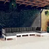 Image de vidaXL Salon de jardin 7 pcs - Blanc