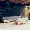 Image de vidaXL Salon de jardin 9 pièces avec coussins - Bois de pin