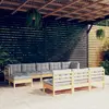 Image de Vidaxl Salon De Jardin 10 Pcs - Gris
