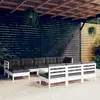 Image de vidaXL Salon de jardin 11 pcs - Blanc