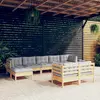 Image de vidaXL Salon de jardin 9 pièces - Gris