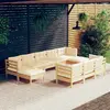 Image de vidaXL Salon de Jardin 10 pcs Avec Coussins - Crème