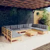Image de vidaXL Salon de jardin 10 pcs - Bois de pin