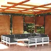 Image de vidaXL Salon de jardin 13 pcs avec coussins - Blanc
