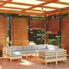 Image de vidaXL Salon de jardin avec coussins - 9 pièces - Bois de pin massif