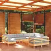 Image de vidaXL Salon de jardin 10 pcs avec coussins - Gris