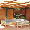 Image de vidaXL Salon de jardin 13 pcs - Coussins gris