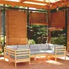 Image de vidaXL Salon de jardin 6 pcs - Bois de pin massif, Gris