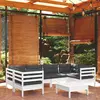 Image de vidaXL Salon de jardin 7 pcs - Bois de pin Blanc