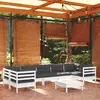 Image de vidaXL Salon de jardin 8 pièces - Coussins Anthracite Bois de pin Blanc