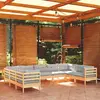 Image de Salon de jardin vidaXL avec coussins gris bois de pin
