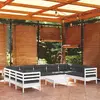Image de vidaXL Salon de jardin 10 pcs - Blanc bois de pin