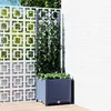 Image de vidaXL Jardinière avec treillis - Bleu gris