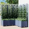 Image de vidaXL Jardinière avec treillis - Bleu gris